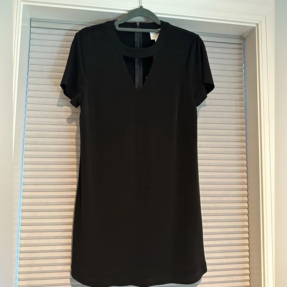 Black mini dress with v neck cut out